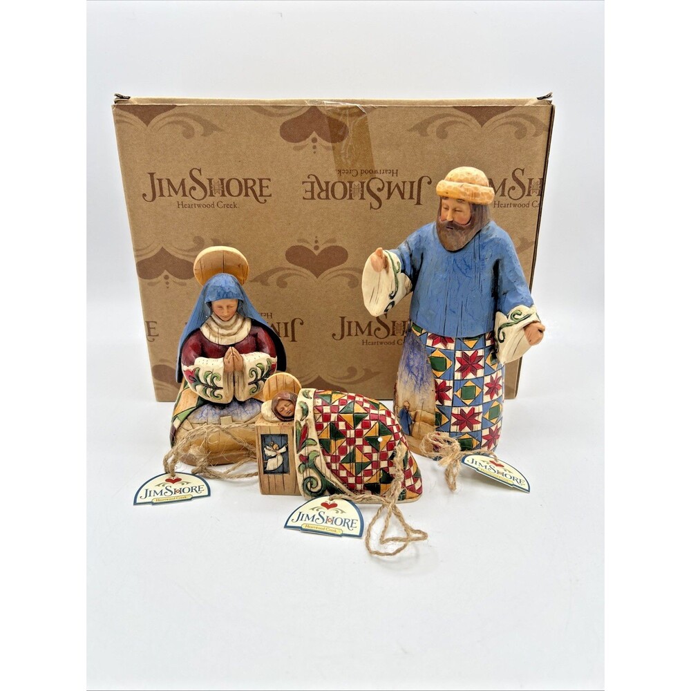VTG Jim Shore Heartwood Creek 2003 Joy to the World Holy Family Figurines 113254
